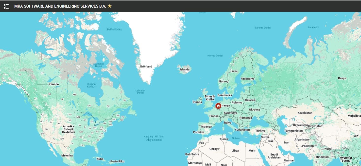 Avrupa / Hollanda Harita Görünümü